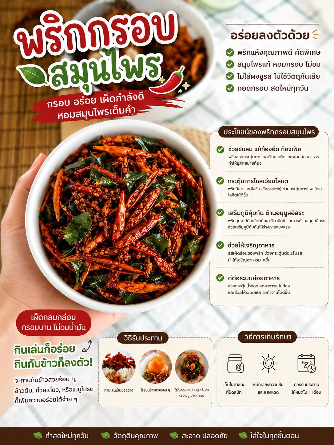 พริกกรอบสมุนไพร Oemfoods บน Shopee